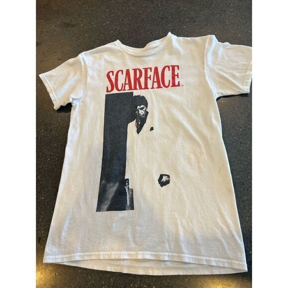 Scarface Movie Tony Montana Vintage Retro 80s White T-Shirt Size S - Picture 2 of 8